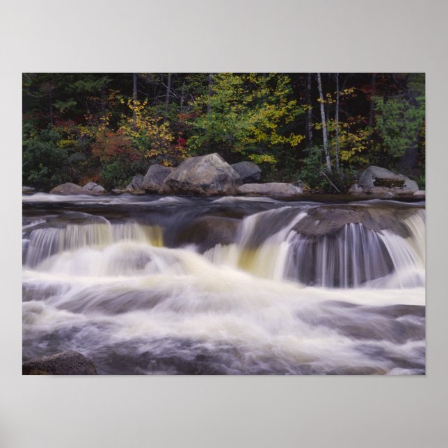 Póster Quedas de água, autoestrada de Kancamagus, branco (Frente)