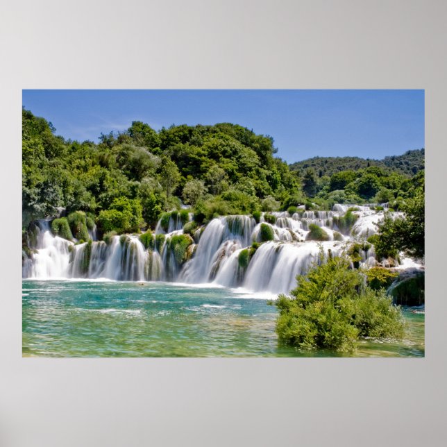 Póster Quedas de água do Parque Nacional de Krka na Croác (Frente)