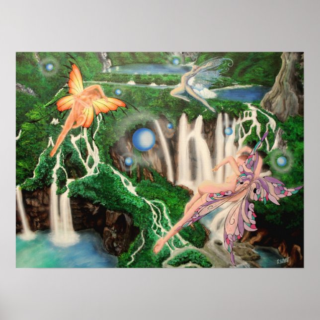 Poster Quedas de água e luzes dançantes (Frente)