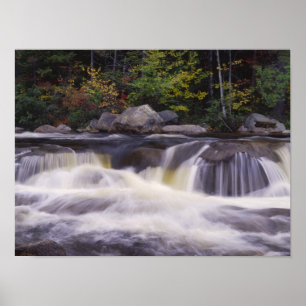 Póster Quedas de água, estrada Kancamagus, branco