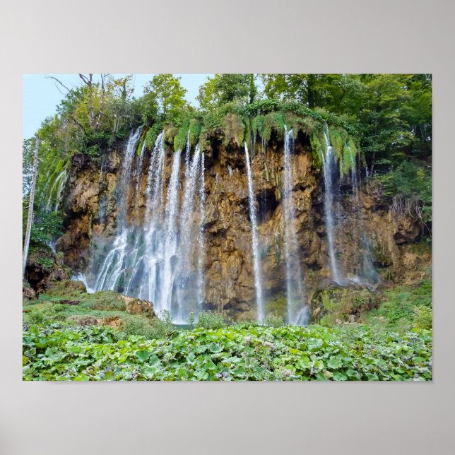 Poster Quedas de água no Parque Nacional de Plitvice - Cr (Frente)