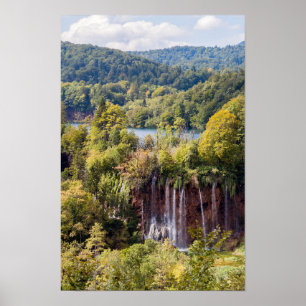 Poster Quedas de água no Parque Nacional de Plitvice - Cr