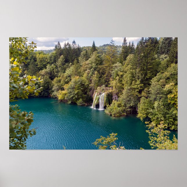 Poster Quedas de água no Parque Nacional de Plitvice - Cr (Frente)