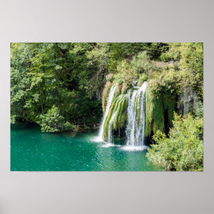 Poster Quedas de água no Parque Nacional de Plitvice - Cr