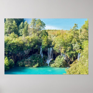 Poster Quedas de água no Parque Nacional de Plitvice - Cr
