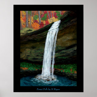 Poster Quedas de Florestas - Pintura em Cascata Appalachi