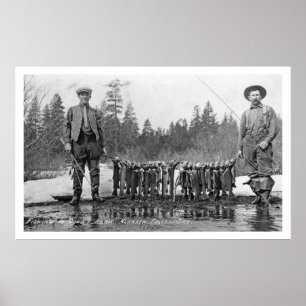 Poster Quedas de Klamath da pesca, vintage de Oregon