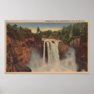 Póster Quedas de Snoqualmie, WA - ideia das quedas &