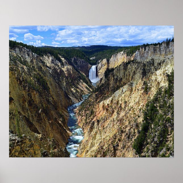Poster Quedas de Yellowstone Inferior, Parque Nacional Ye (Frente)