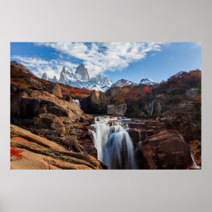 Poster Quedas Fitz Roy Mountain, Argentina
