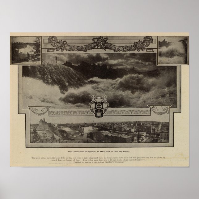 Póster Quedas Inferiores, Spokane (Frente)