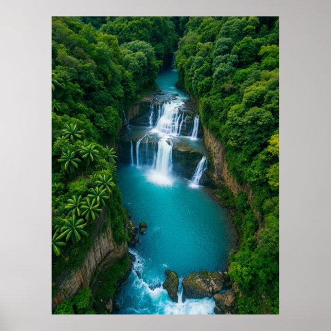 Poster "Quedas Tropicais Fugiram - Majestade da Natureza (Frente)