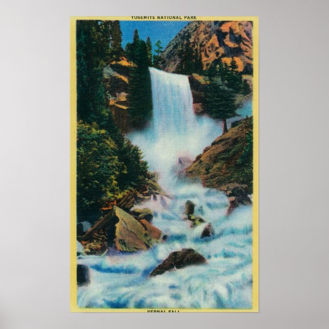Poster Quedas Vernais em YosemiteYosemite, CA (Frente)