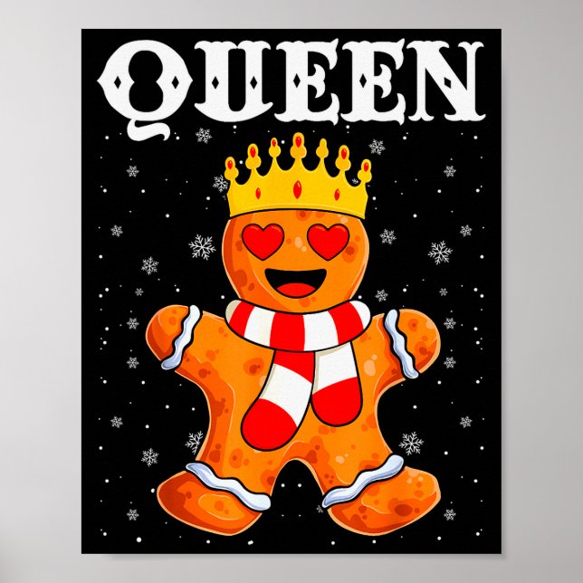 Poster Queen Gingerbread Merry Christmas Matching Family  (Frente)