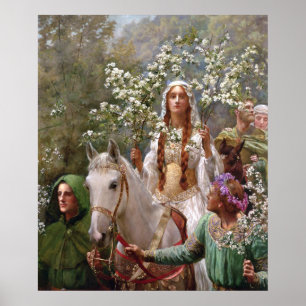 Poster Queen Guinevere's Maying c. 1900, por John Collier