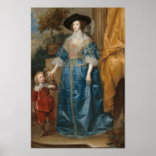 Poster Queen Henrietta Maria with Sir Jeffrey Hudson