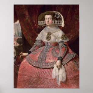 Poster Queen Maria Anna of Spain in a red dress