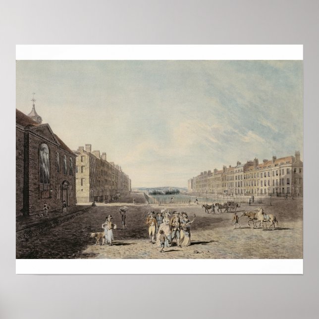 Póster Queen Square, Londres, 1786 (c/c e caneta e tinta  (Frente)