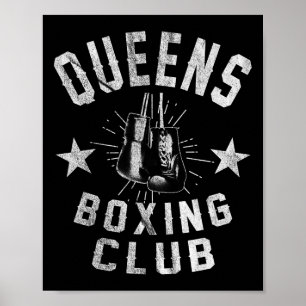 Poster Queens Boxing Club - Boxer em Vintage