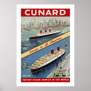 Póster Queens de Cunard