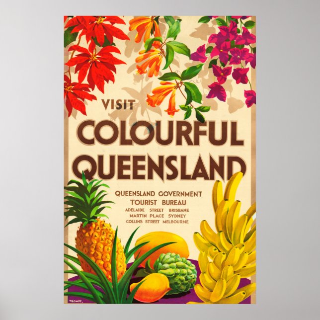 Poster Queensland Austrália Turismo (Frente)