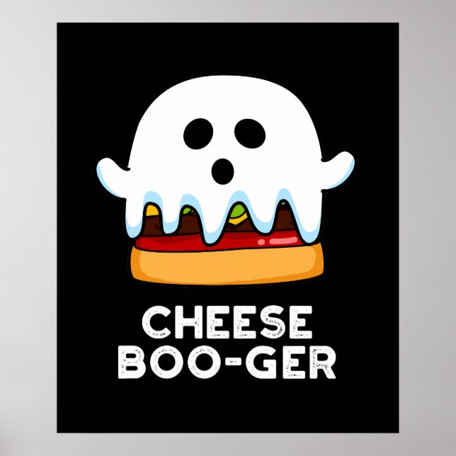 Poster Queijo Boo-ger Funny Ghost Pun Dark BG (Frente)
