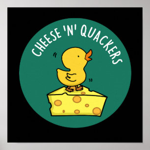 Poster Queijo E Quackers Engraçado Pum Escuro BG