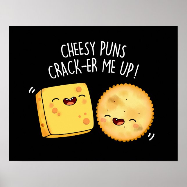 Poster Queijo Puns Crack-Me Engraçado Queijo Engraçado Pu (Frente)