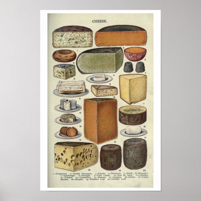 Poster Queijo Vintage (Frente)