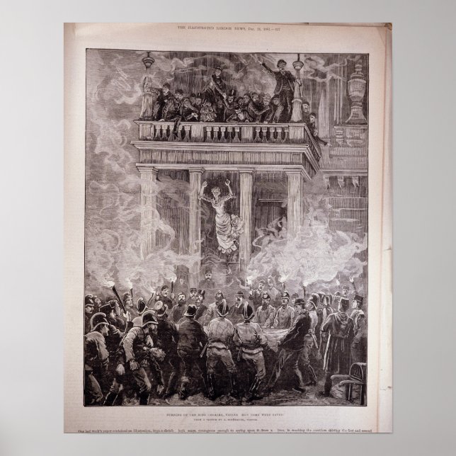 Póster Queima do Teatro do Anel, Viena (Frente)