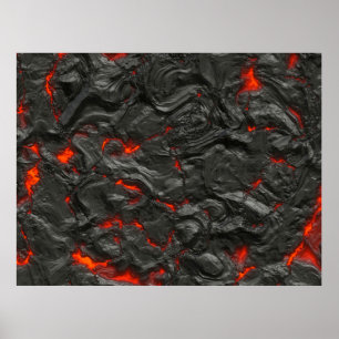 Poster Queimaduras de lava quente vulcânicas