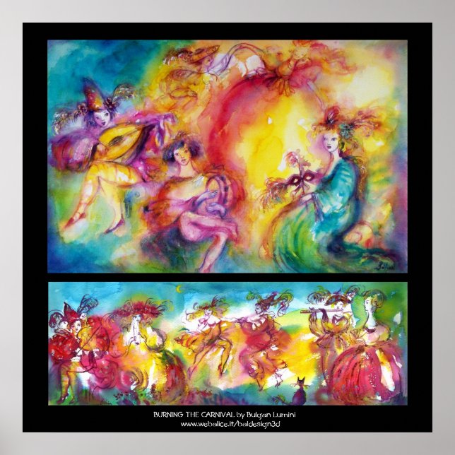 Póster QUEIMANDO A Dança Mascarada DE CARNIVAL/Veneza (Frente)