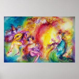 Póster QUEIMANDO A Dança Mascarada DE CARNIVAL/Veneza