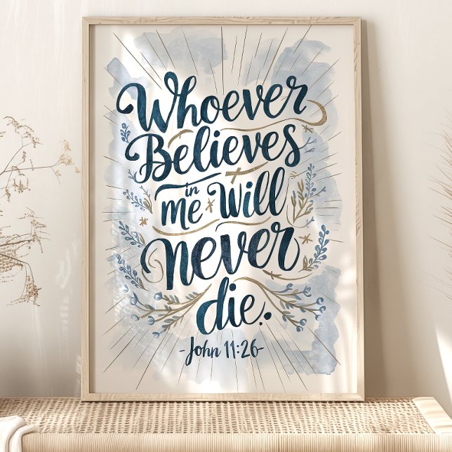 Poster "Quem crê" João 11:26 Arte de Parede (Criador carregado)