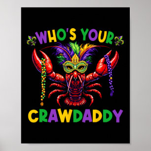 Poster Quem é o seu Crawdaddy Lagostim Jester Máscara Con