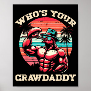Poster Quem É Seu Crawdaddy Lagostim Retro Lagostim Crayf