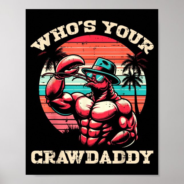 Poster Quem É Seu Crawdaddy Lagostim Retro Lagostim Crayf (Frente)