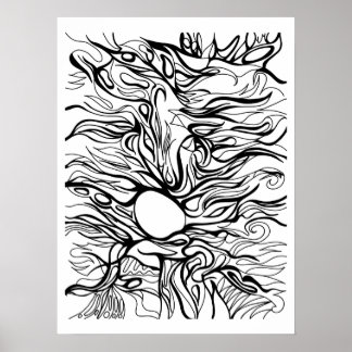 Poster Quem Olha para Trás? Reflexão de Identidade Abstra
