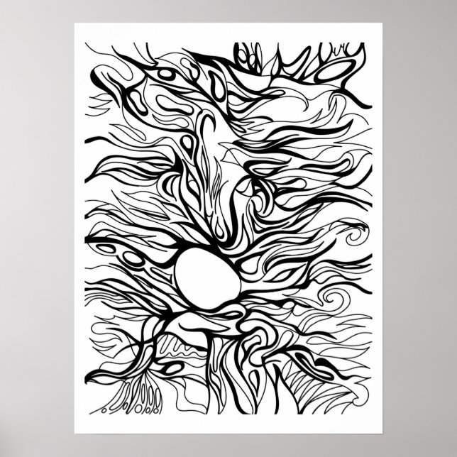 Poster Quem Olha para Trás? Reflexão de Identidade Abstra (Frente)