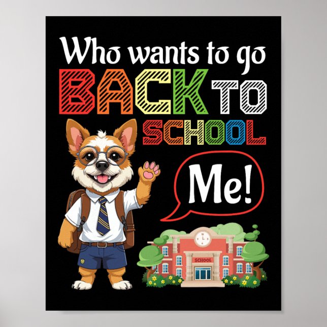 Poster Quem Quer Voltar Para a Escola Brussels Griffon Fa (Frente)