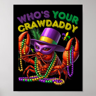 Poster Quem Seu Crawaddy Crawfish Jester Miçanga Mães Eng