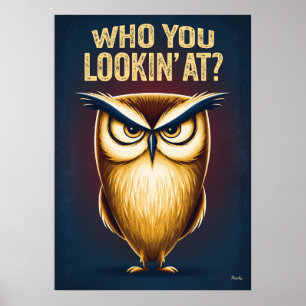 Poster Quem Você Está Olhando – Desenho Engraçado de Coru