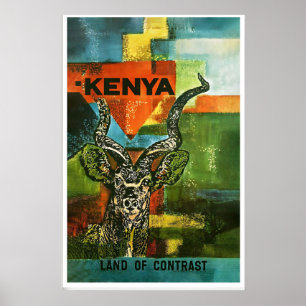 Poster Quênia África África do Sul Safari Mundo Vintage