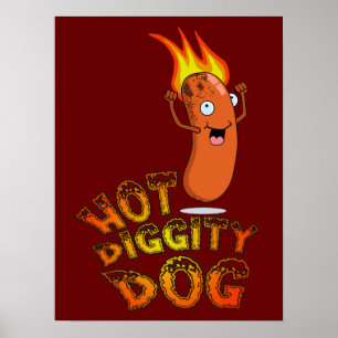 Poster quente do cão de Diggity
