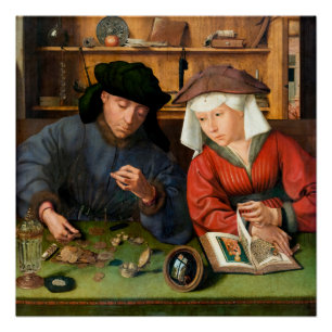 Póster Quentin Matsys - O Moneylender e sua esposa