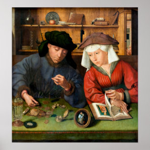 Poster Quentin Matsys - O Moneylender e sua esposa