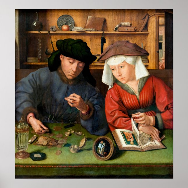 Poster Quentin Matsys - O Moneylender e sua esposa (Frente)