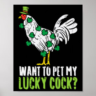 Poster Quer Acariciar Meu Presente Engraçado do Dia de Sã
