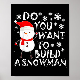 Poster Quer Construir Um Boneco de Neve Doce Boneco de Ne