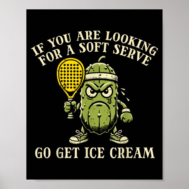 Poster Quer sorvete de servir macio pickle ball picklebal (Frente)